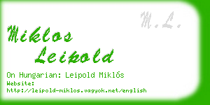 miklos leipold business card